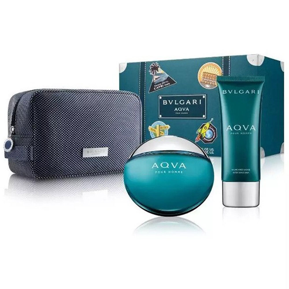 Bvlgari Aqva Pour Homme Set 100ml EDT 100ml Aftershave lotion Neseser MiST Parfumerija