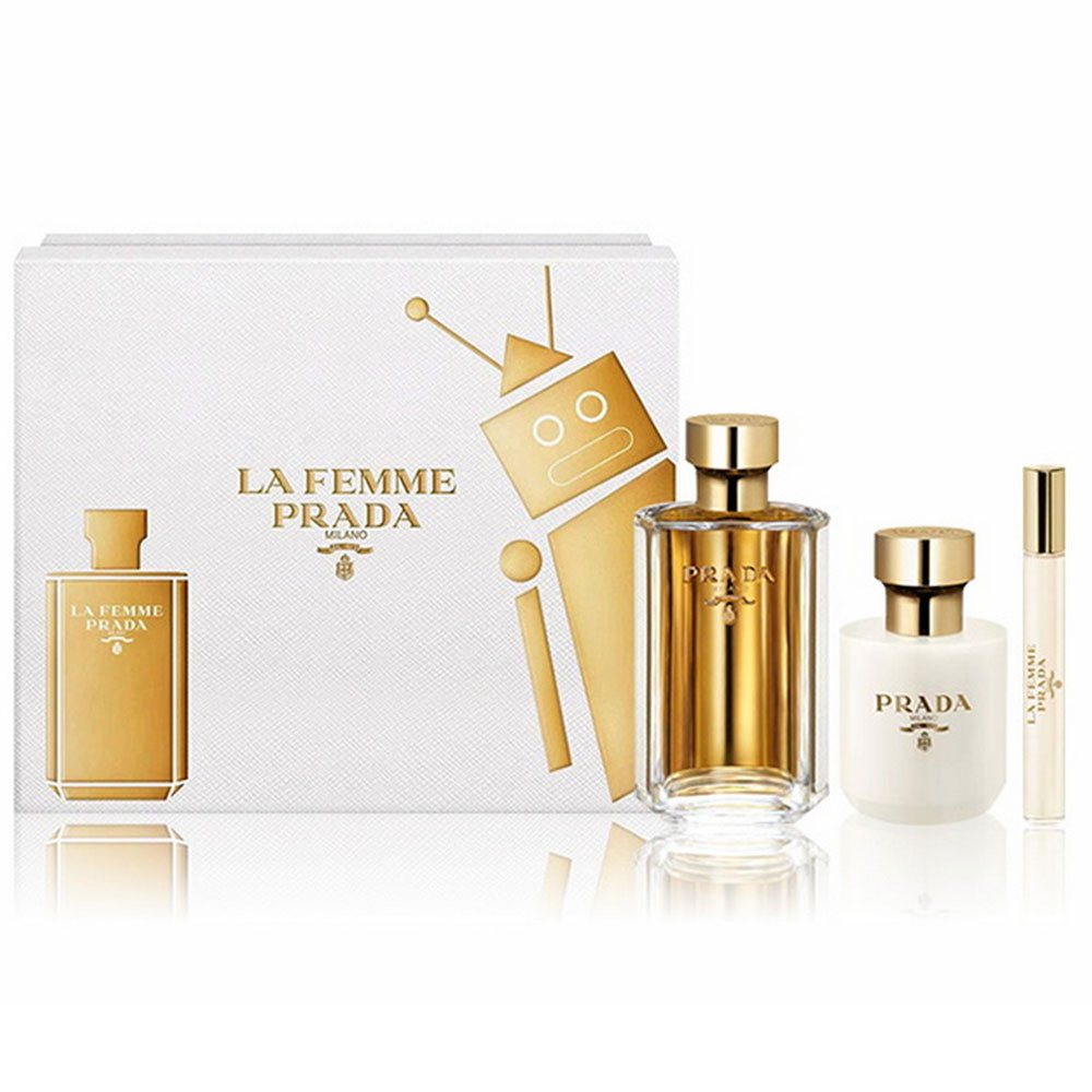 Prada La Femme Set 100ml EDP + 10ml roll on + 100ml Body Lotion