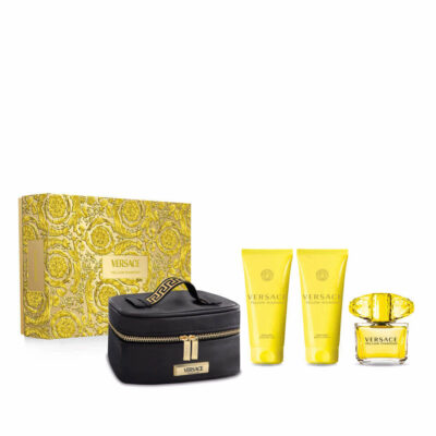 Versace Yellow Diamond Set 90 ml edt + 5 ml edt + 100 ml losion + 100 ml gel za tusiranje + kozmeticka torbica