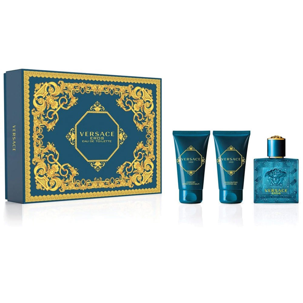 Versace Eros Muski set 50 ml edt + 50 ml gel za tusiranje + 50 ml aftershave balzam