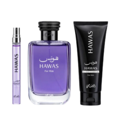 Rasasi Hawas Men EDP 100ml + EDP 10ml + Gel za tuširanje 50ml