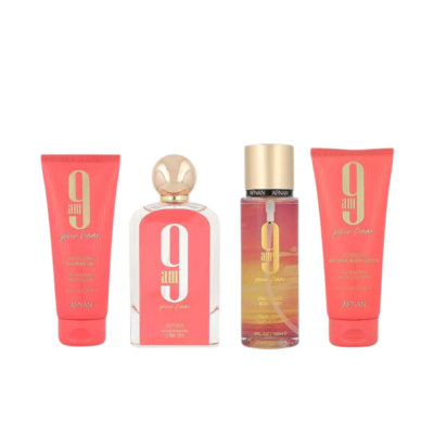 Afnan 9 am pour Femme Set EDP 100ml + Bodyspray 150ml + Losion za tijelo 100ml + Gel za tuširanje 100ml