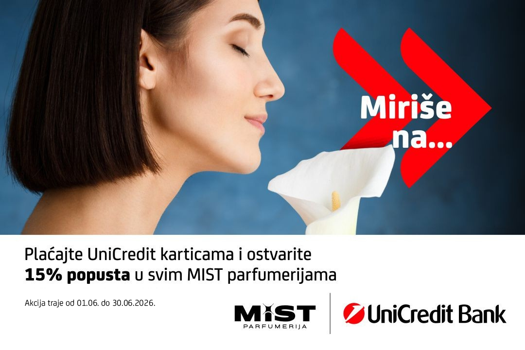 Popust 15% sa svim Unicredit karticama