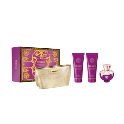 Versace Dylan Purple Set EDP 100ml + Gel za tuširanje 100ml + Losion za tijelo 100ml + Neseser